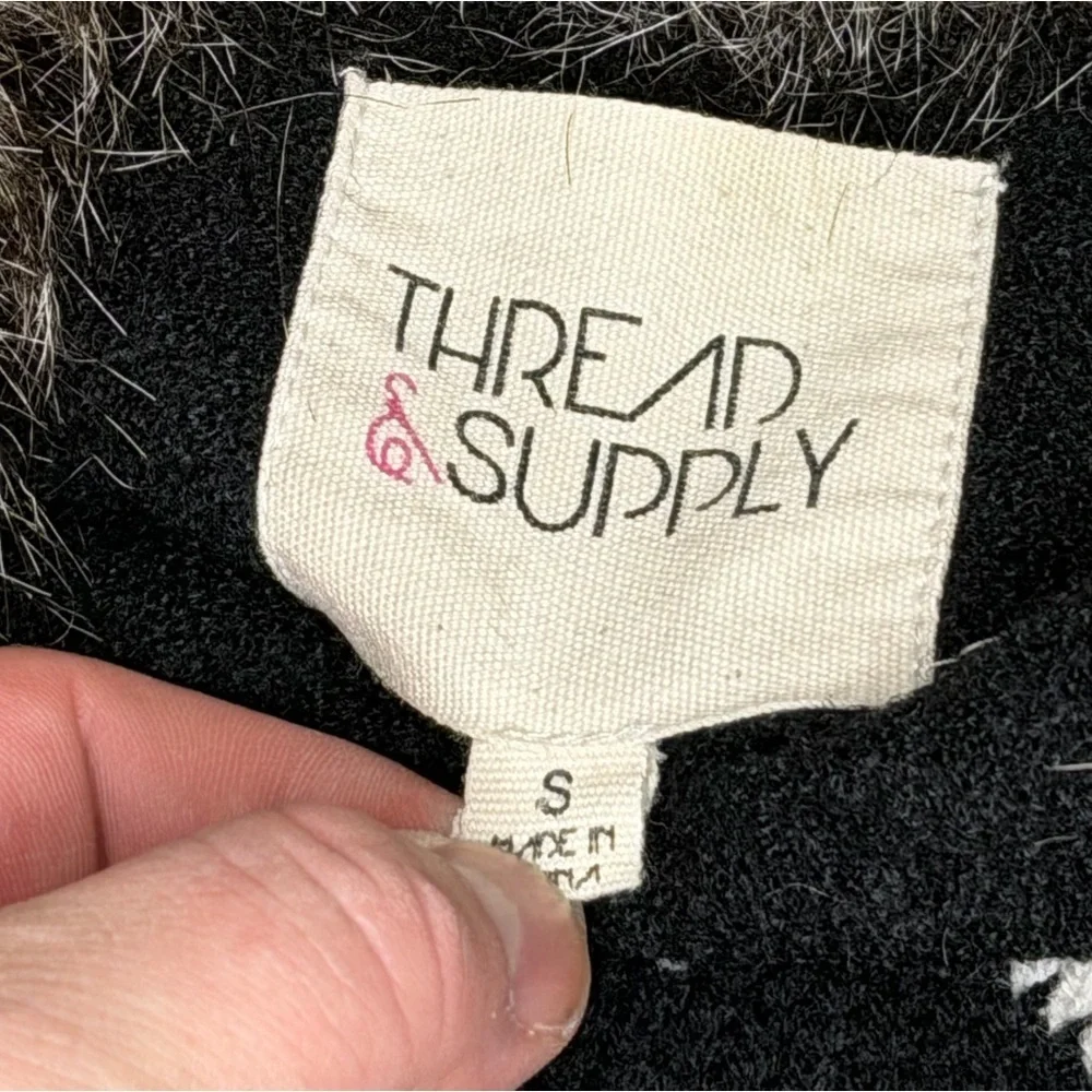 Thread & Supply Black Vest with Faux Fur Trim - Picture 3 of 4